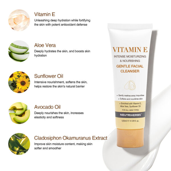 Vitamin E Gentle Facial Cleanser - Image 3